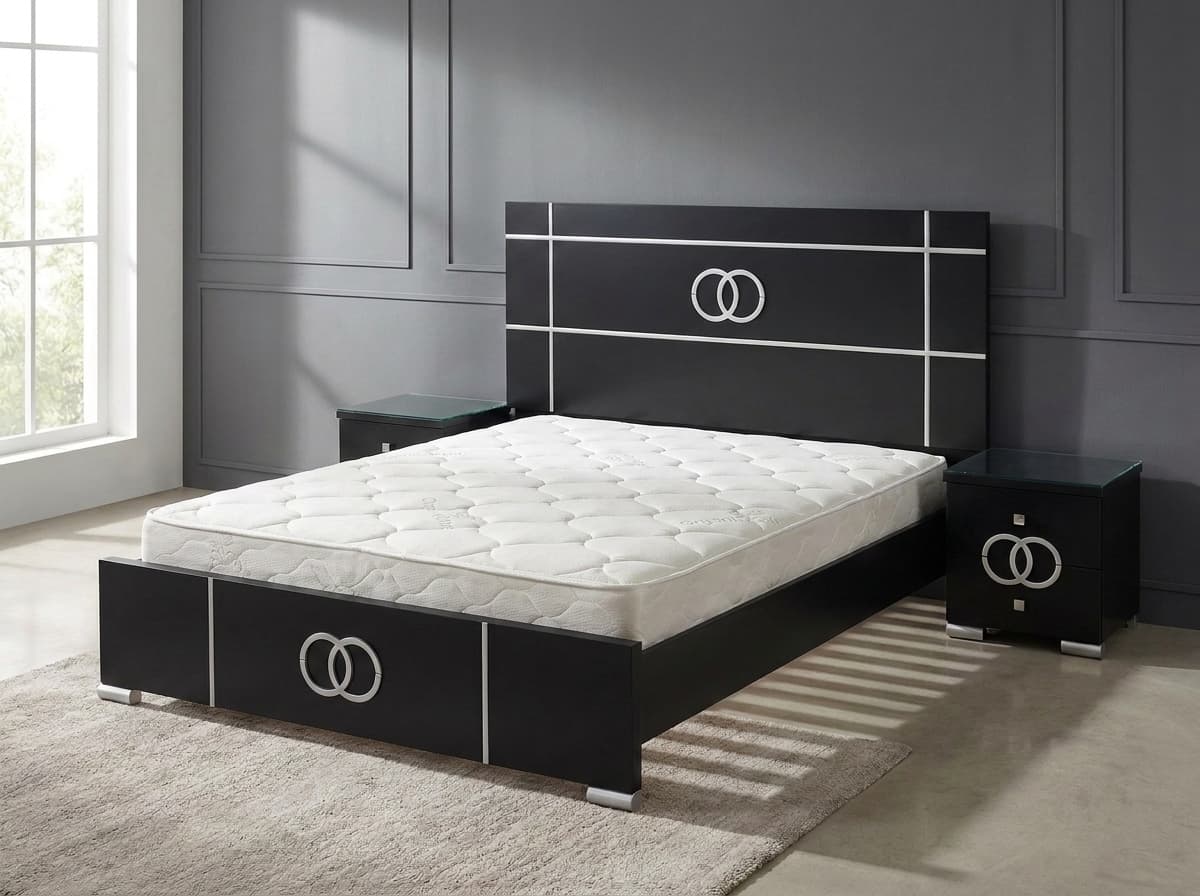 Modern Black and Silver Bedroom Set