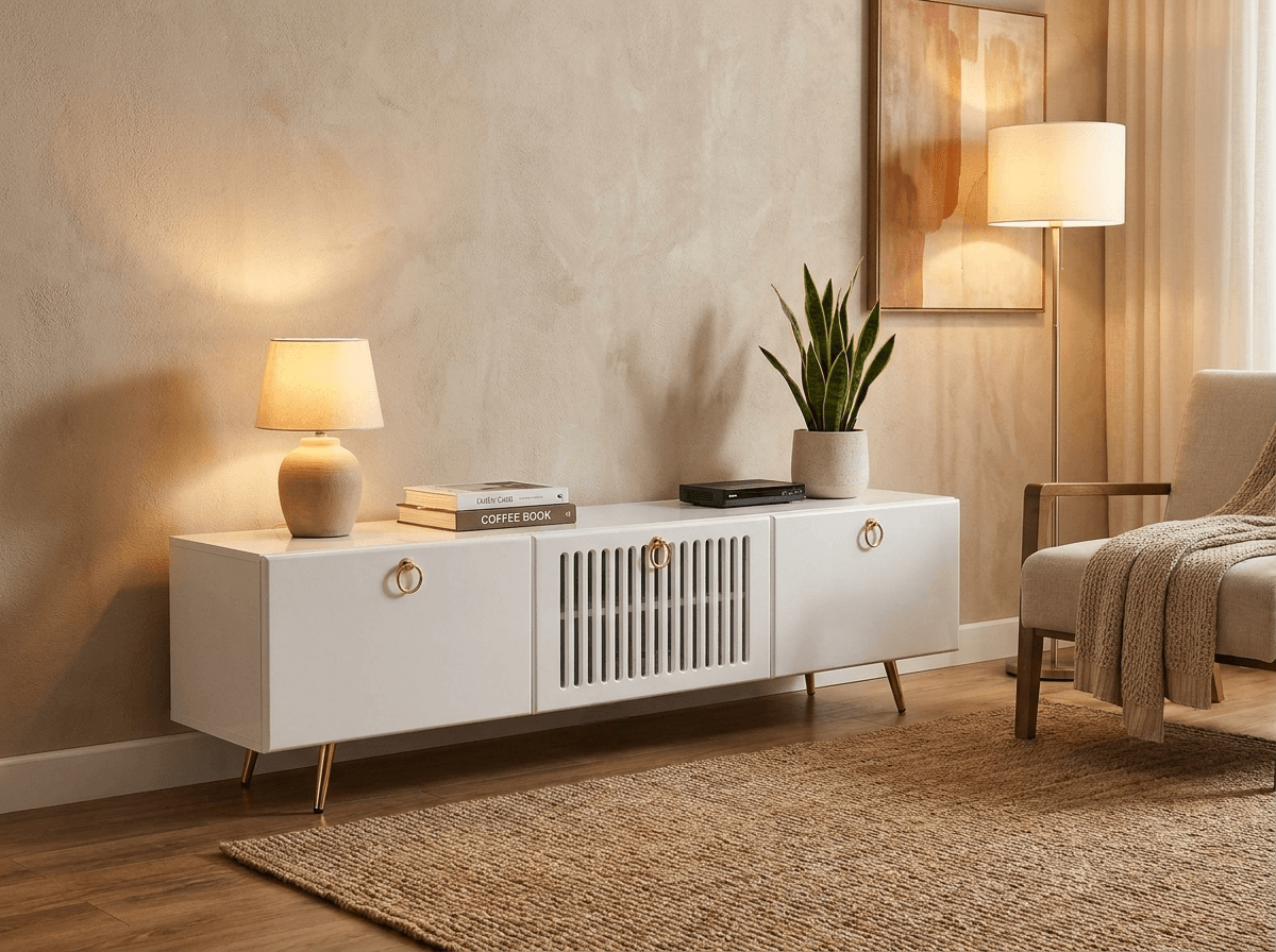 Mid-century-inspired TV stand and media console